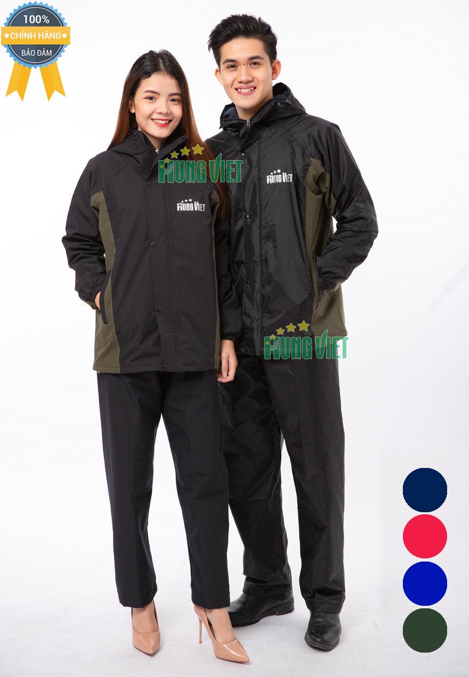 Bộ quần áo mưa 2 lớp PU siêu phẩm cao cấp xuất khẩu Hưng Việt