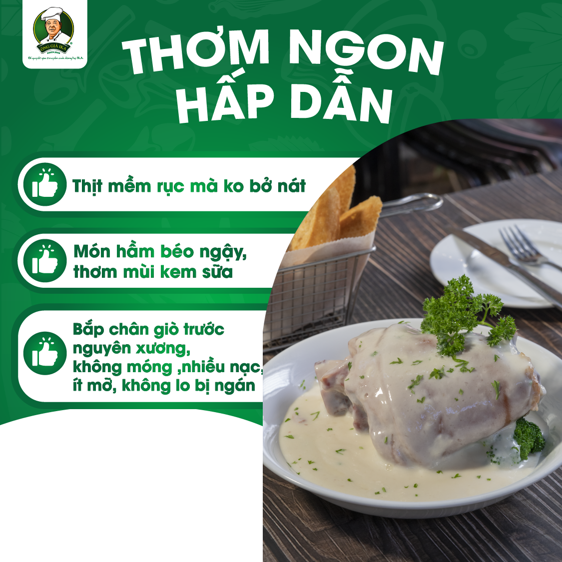 Chân giò hầm sữa kiểu Đức 1.2kg - Ông già IKA ( Chỉ giao tại Hà Nội)