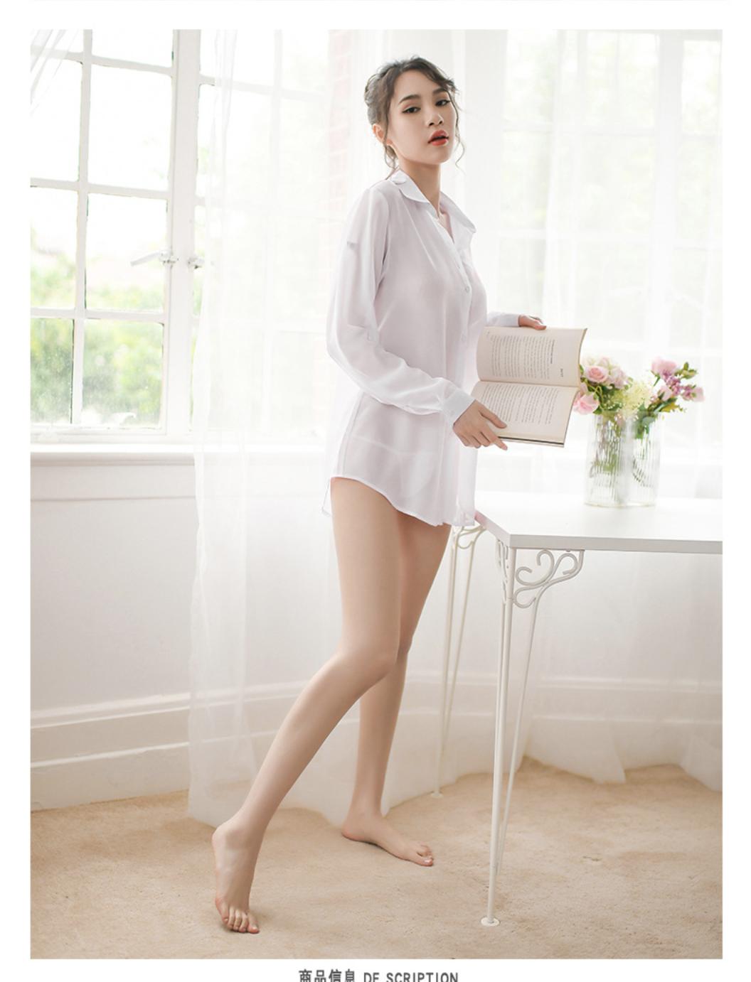 [HCM]Đầm Sơ Mi Voan Mỏng Sexy CDAN72