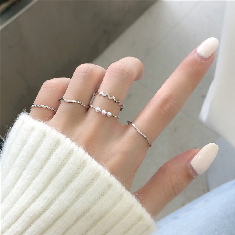 Set 5 nhẫn phong cách Hàn Quốc siêu cá tính