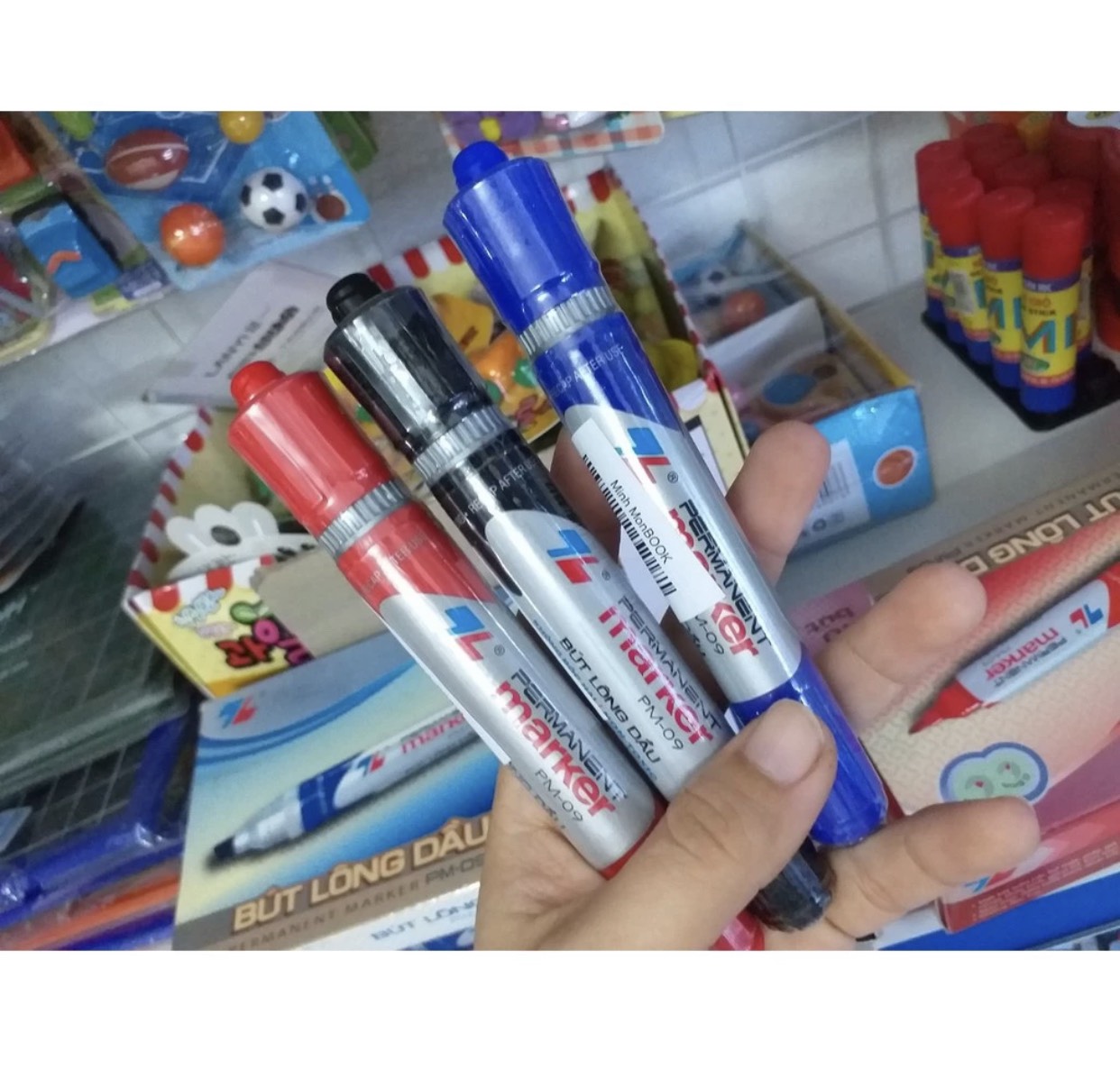 Bút Lông Dầu PM09 2 Đầu Bút Không Xoá Được (1 Cái)