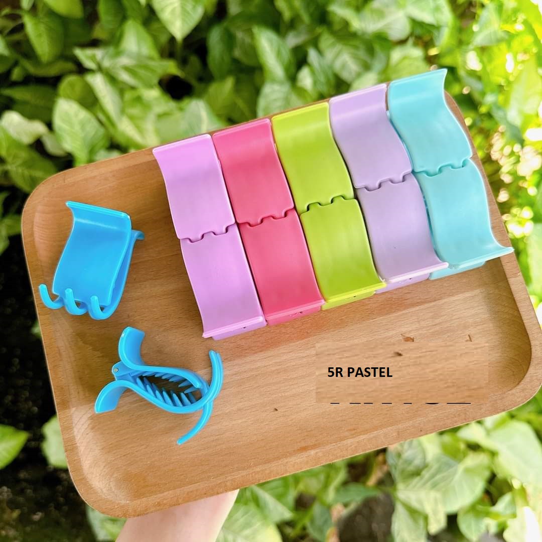 ( SIÊU DẺO) Set 6 - 12 Kẹp tóc càng cua 5 răng nhám màu socola