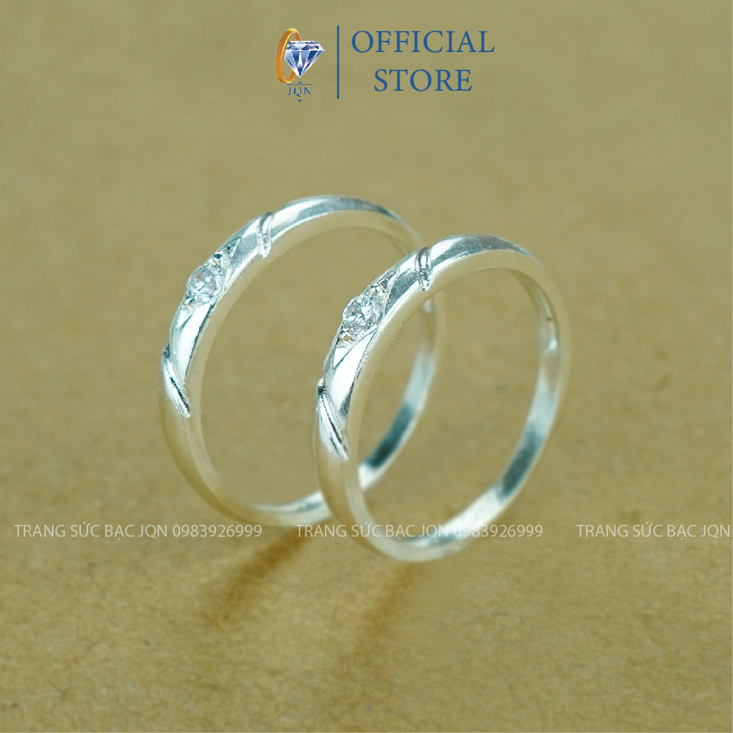 Nhẫn Đôi Bạc Thật JQN Nhẫn Cặp Nam Nữ D02