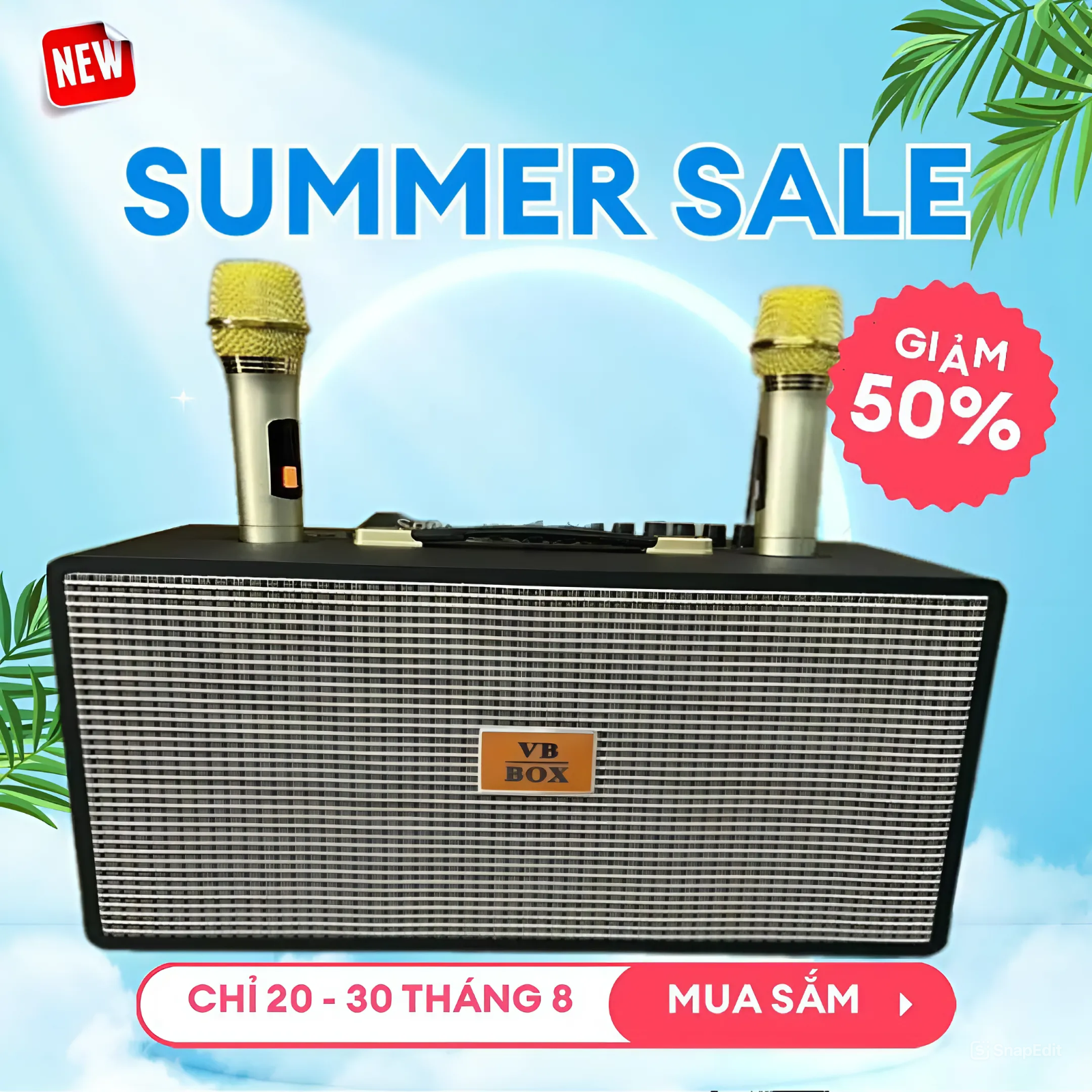 High-end Karaoke Speaker Vb86 Box Free 2 Mic With 2 Bass 12 - 100w luxury Hand, Bluetooth Speaker Art Music Entertainment, Travel, Beach With Family, 1 Year Warranty.