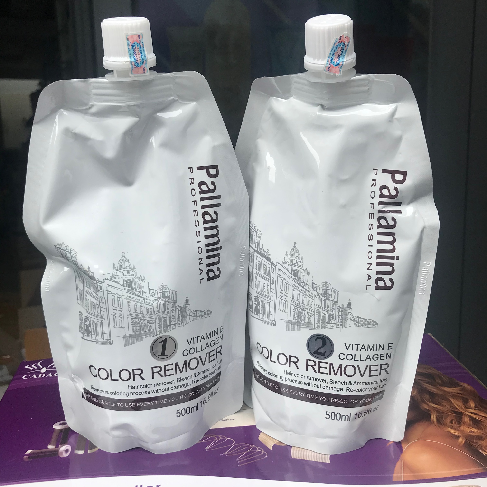 New2021)bóc màu đỏ đen ox hoá palamina color remover 500mlx2