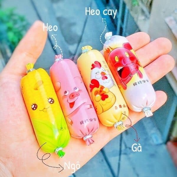[HCM]COMBO 4 cây Xúc Xích Mini Mix 4 vị