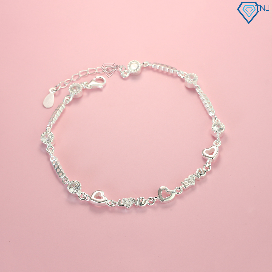 Lắc tay nữ bạc, vòng tay bạc nữ chữ Love LTN0181 - Trang Sức TNJ