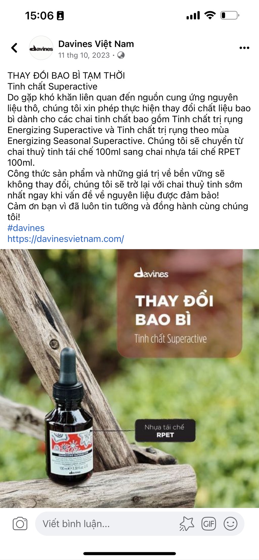 TINH CHẤT GIẢM RỤNG VÀ MỌC TÓC DAVINES SUPERACTIVE 100ML