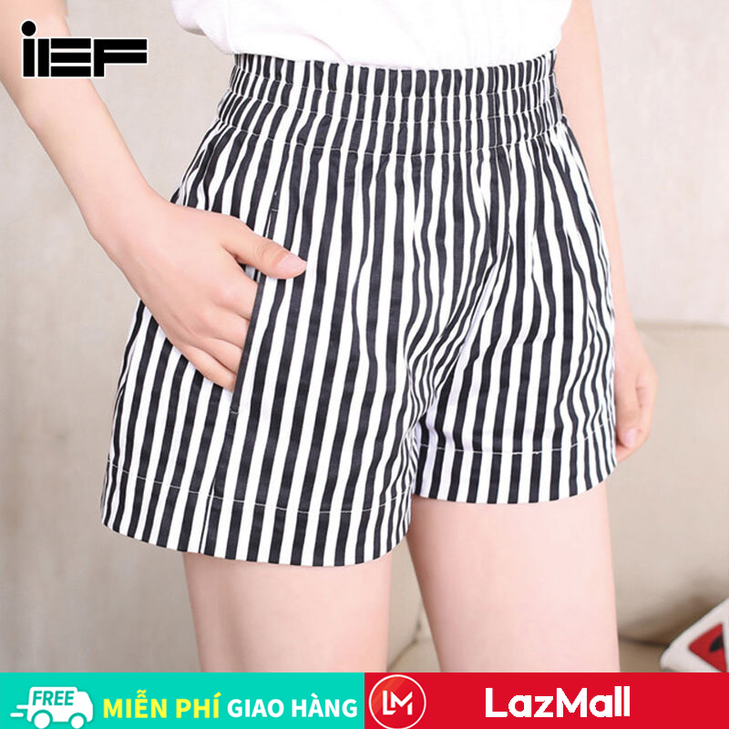 IEF shorts tube wide vertical stripe easy delivery waist elastic comfortable-Intl
