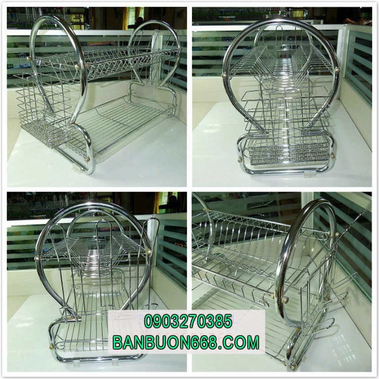 KỆ ÚP BÁT 2 TẦNG INOX