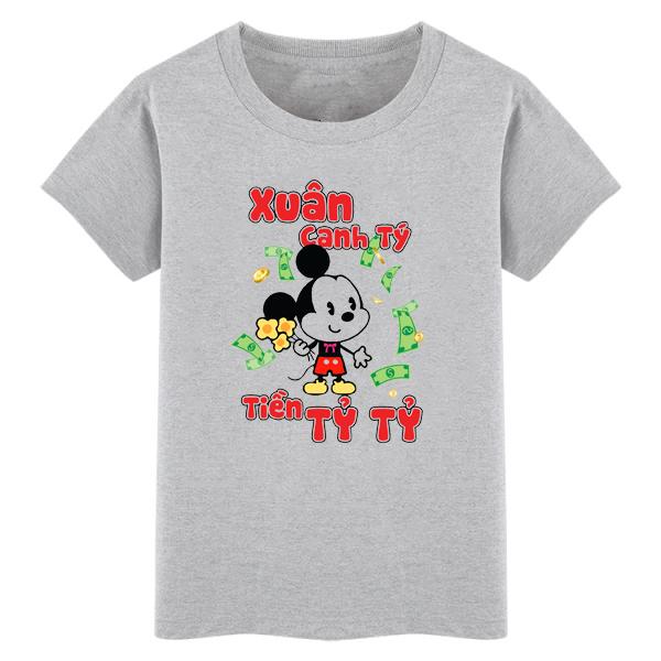 [HCM]Áo thun in hình XUÂN CANH TÝ TIỀN TỶ TỶ chất liệu mềm mịn thun co giãn và thấm hút tốt - ATX01