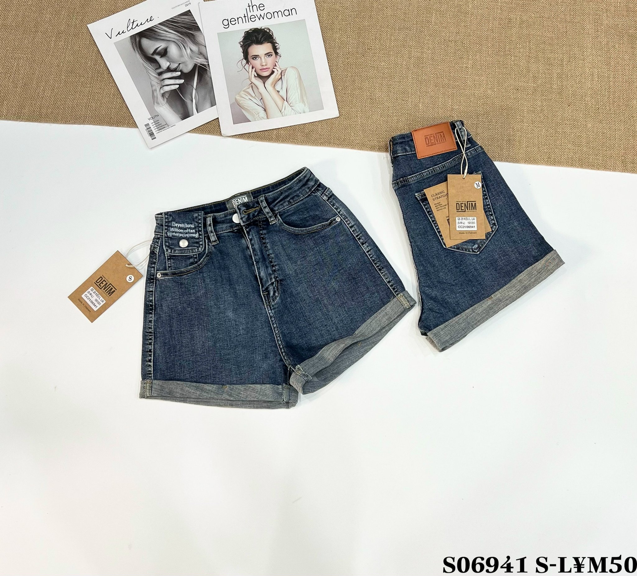 Quần short jeans nữ cạp cao |S0964