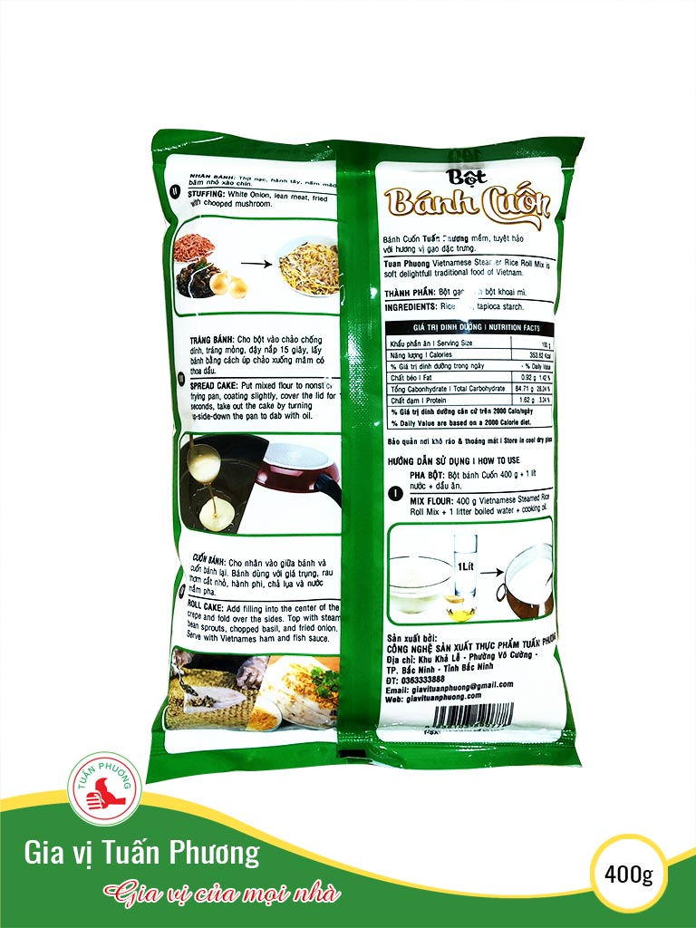 Bột Bánh Cuốn Tuấn Phương 400g ( Gói )