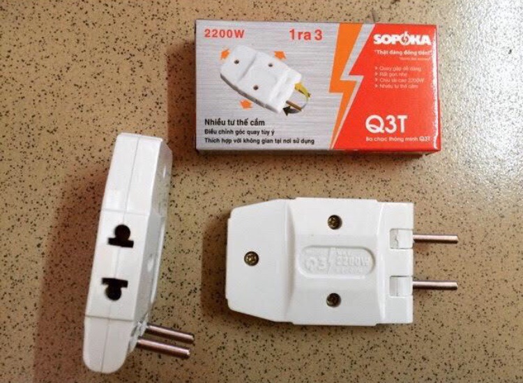 Ổ cắm đa năng chia 3 Q3T Sopoka