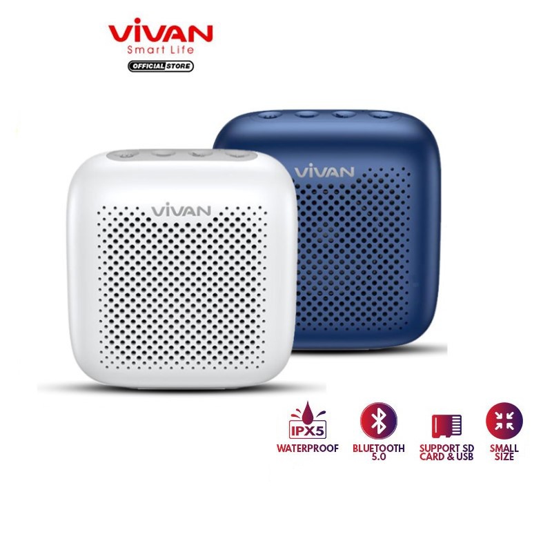 Loa bluetooth 5.0 ngoài trời vivan vs1 công suất 5w chống nước ipx5 siêu nhỏ gọn pin 1800mah playtime đến 8h - bảo hành chính hãng 1 đổi 1
