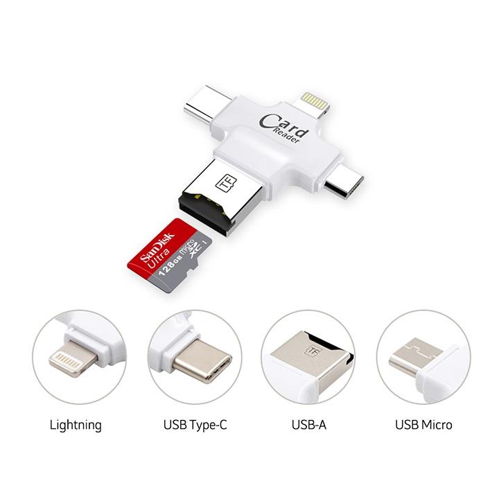 Đầu đọc thẻ nhớ OTG 4in1 Card Reader