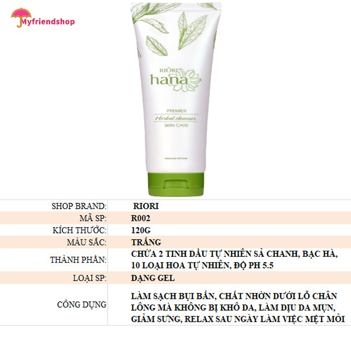 SỮA RỬA MẶT THẢO DƯỢC RIORI HERBAL CLEANSER 120G