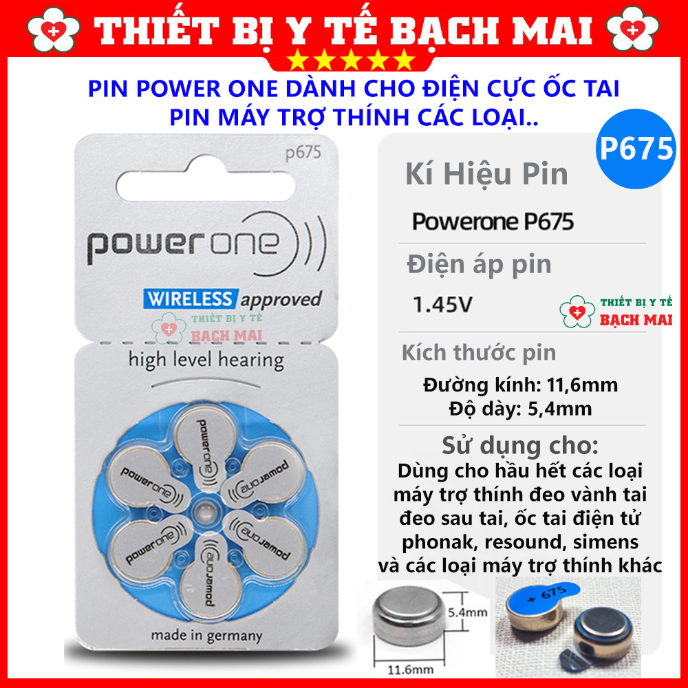 Pin Máy Trợ Thính POWER ONE P675 - Vỉ 06 Viên