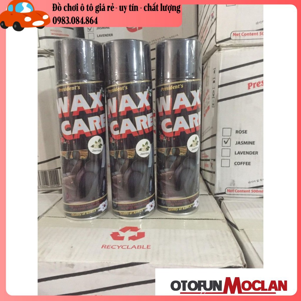 Chai xịt bóng đánh gỗ và nội thất xe hơi wax care 500ml - hàng chính hãng thái lan