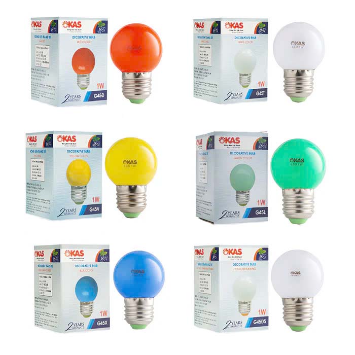 Bóng đèn Led trang trí Okas nhiều màu (G45)