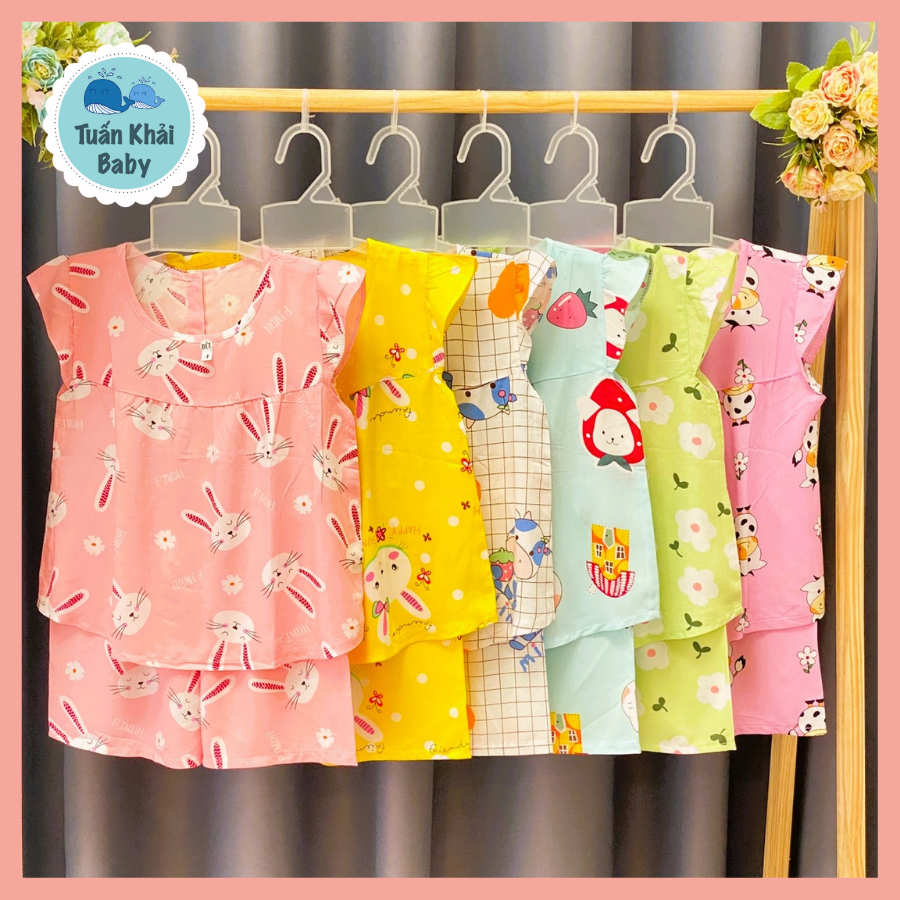 Túi 1 Bộ Quần áo Tole lanh Bé Gái | Mẫu đùi Cánh Tiên cài nút sau |Size 1-14 cho bé 5-36kg| Chất vải tole lanh 2 da loại 1 mềm mịn mát cho bé gái| Hàng Việt Nam | Đồ bộ bé gái |quần áo trẻ em| Đồ tôn trẻ em