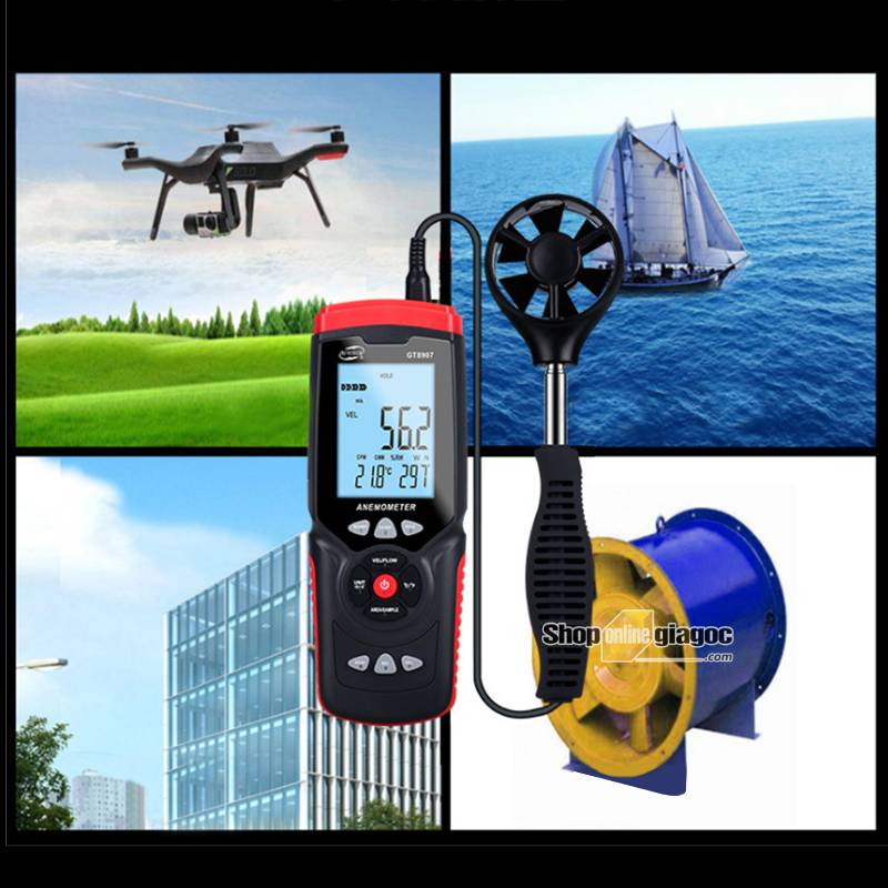 Máy Đo Tốc Độ Gió, Nhiệt Độ Gió, Hướng Gió Benetech GT8907