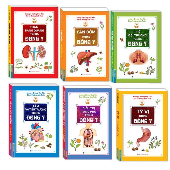 Sách -combo 6 cuốn điều tạng phủ,can đởm,tỷ vị, thận và bàng quan,tâm và tiểu trường,phế đại trường theo đông y
