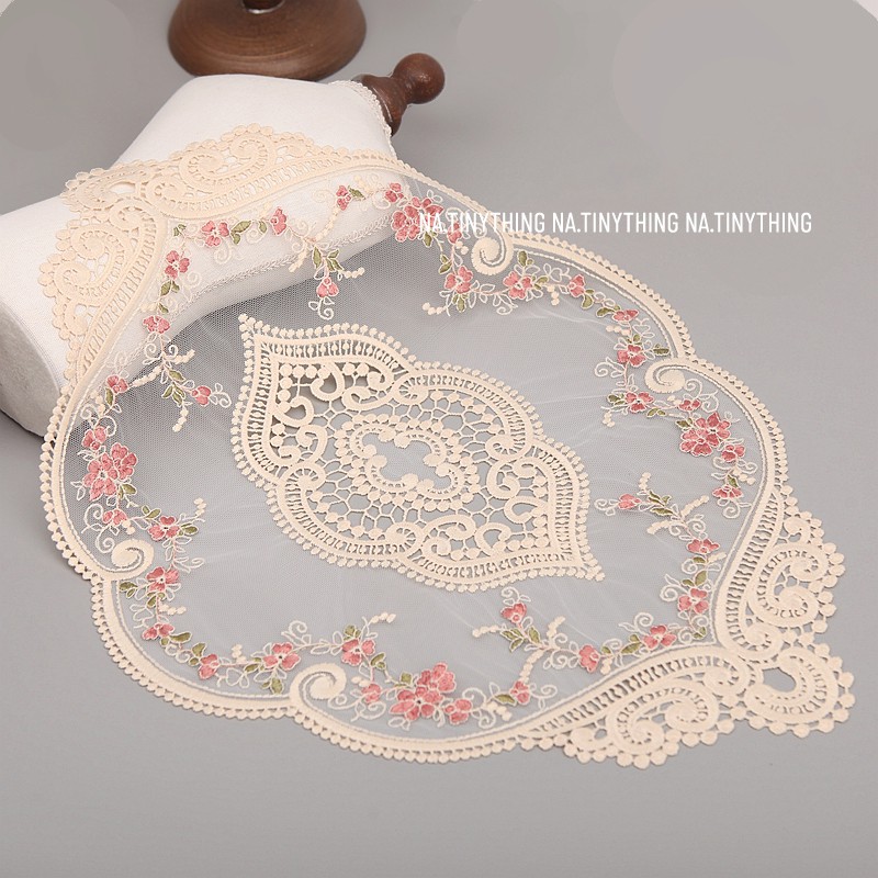 Khăn ren cao cấp, tấm lót ren trải bàn ăn, lót bình hoa, chén dĩa, đạo cụ chụp ảnh phong cách vintage cổ điển