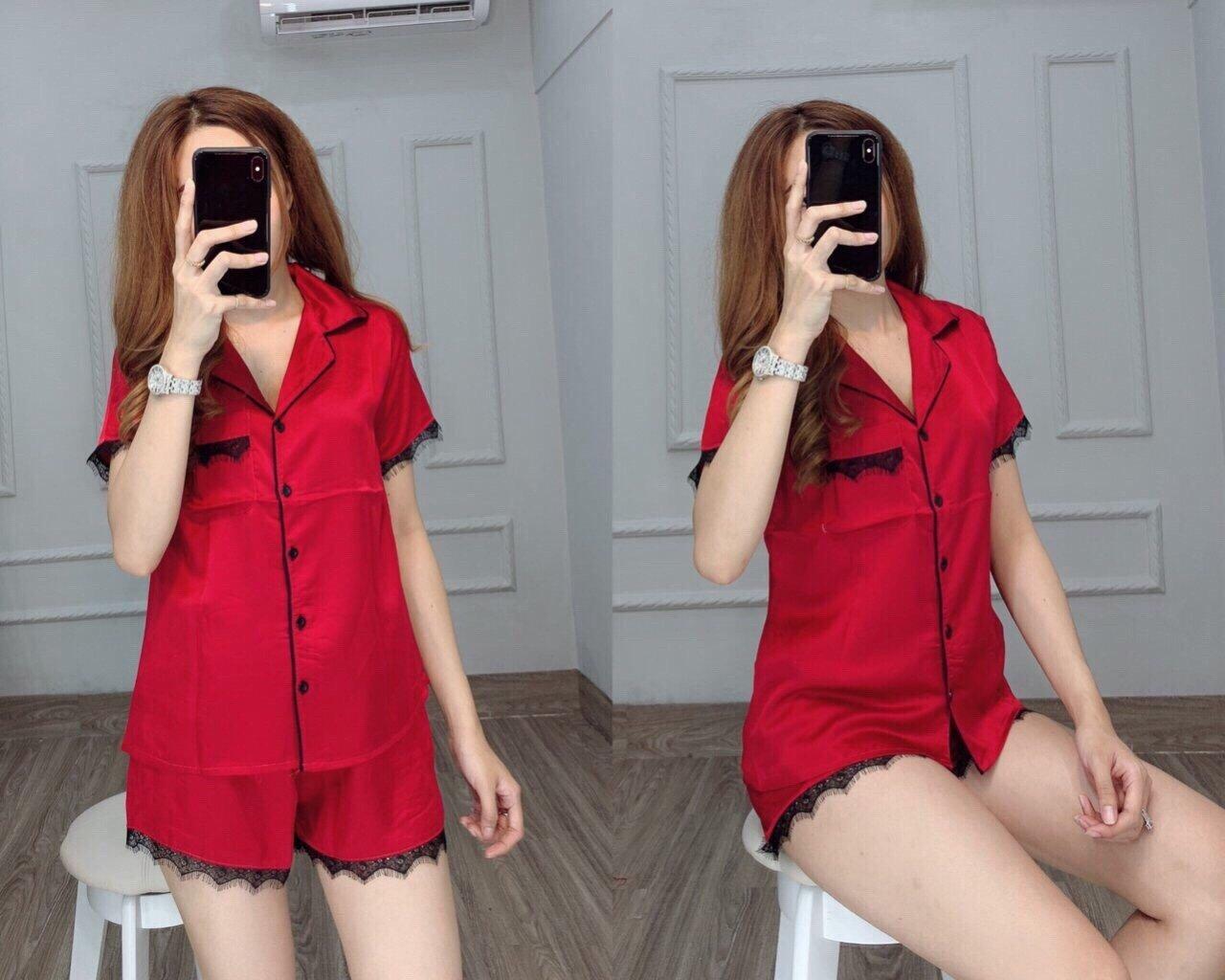 [HCM]Đồ bộ pizama đùi trơn cho nữ