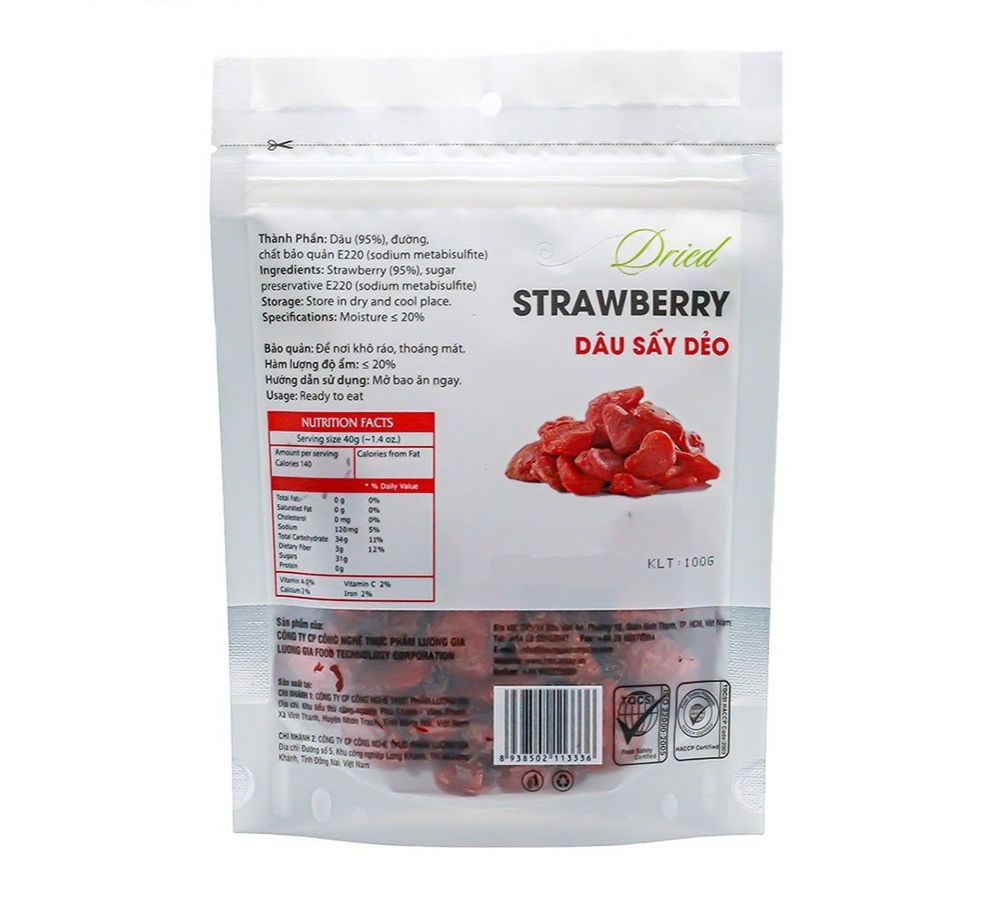 Ohla Dried Strawberries 100g