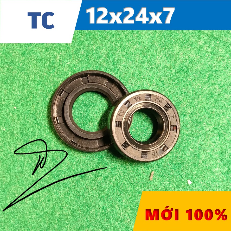 Phớt dầu TC 12x24x7   (Chắn dầu / lò xo / Phớt ben / Oil seal TC 12*24*7)