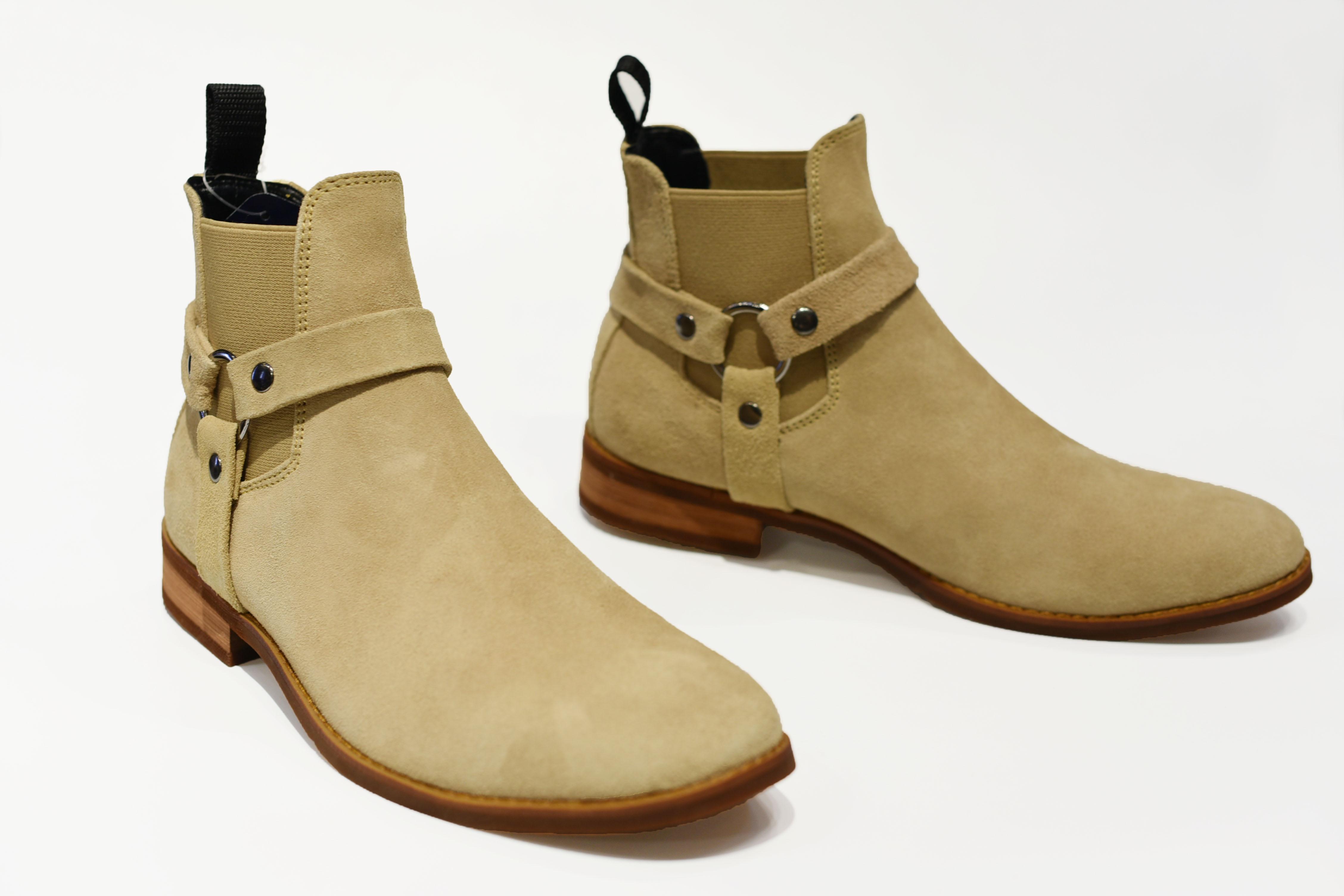 [TATHANIUM Footwear] Giày Chelsea Harness boot màu bò lợt da lộn