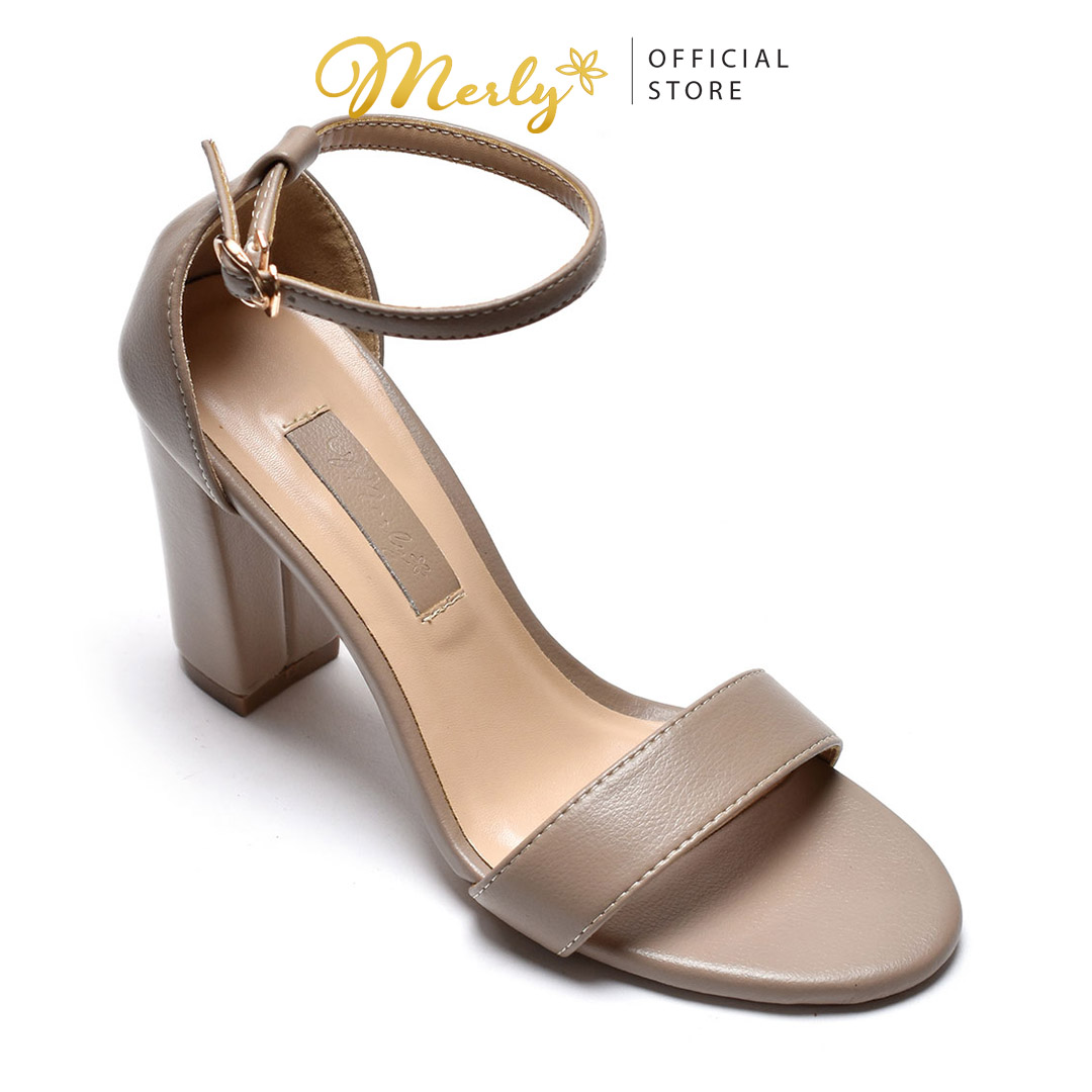 Giày Sandal Cao Gót Microfiber Merly 1134, Sandal Nữ Big Size