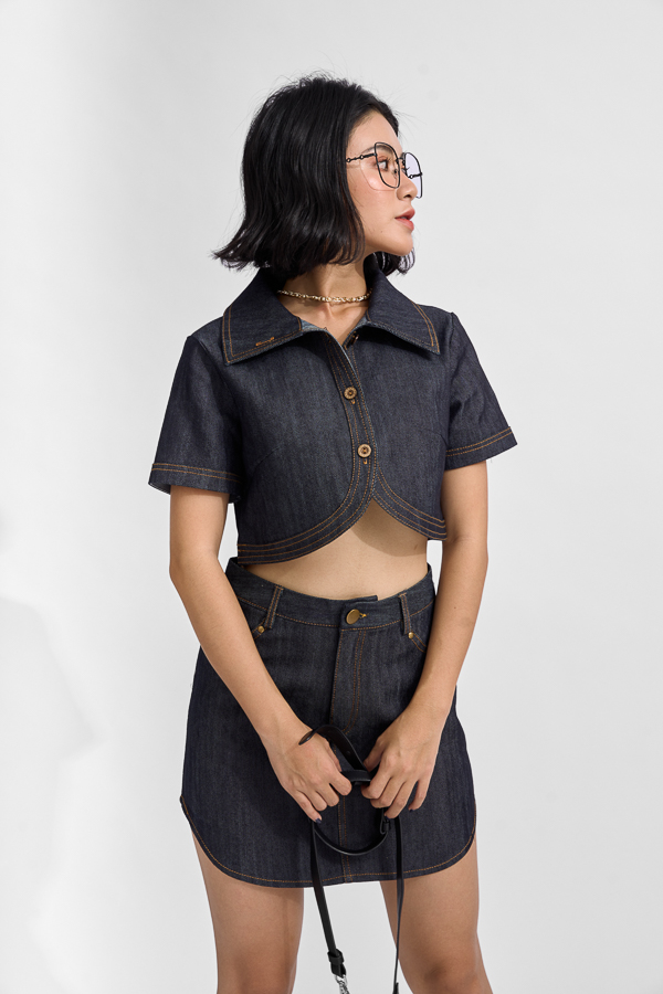 [NHẬP MÃ FALAZSOCIAL1212 GIẢM 15% ] Áo croptop Maybi suông jean lai cong