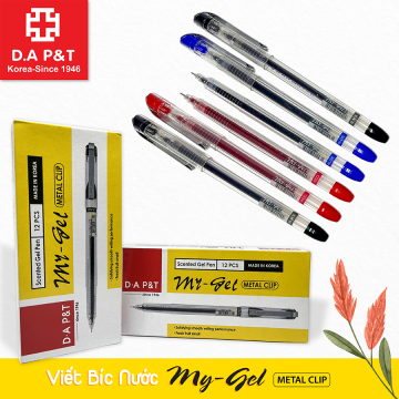 Combo 4 cây bút gel DongA Hàn Quốc My-gel (màu xanh/ tím)