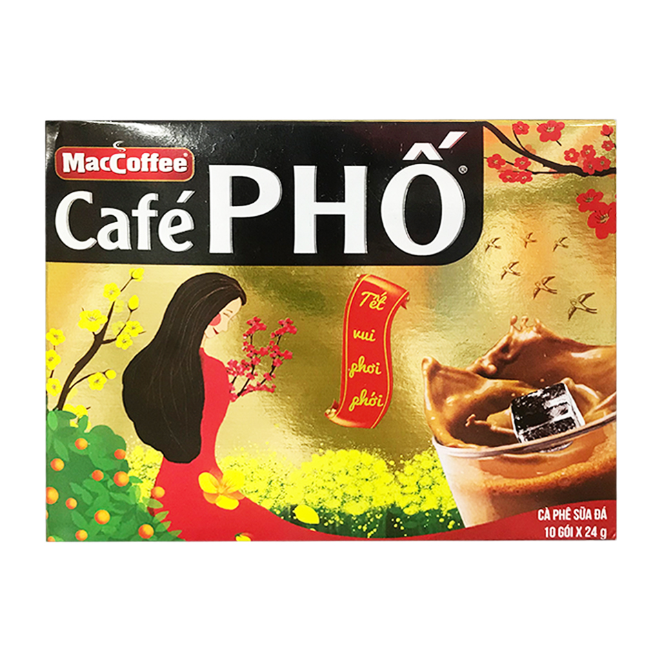 [HCM]Cà phê hoà tan Phố sữa đá * 10 gói /Hộp - 12G