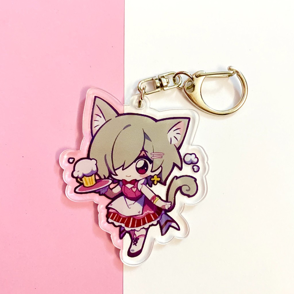 ( Mica trong acrylic ) Móc khóa HONKAI IMPACT VER TAI THÚ quà tặng xinh xắn dễ thương in hình anime chibi