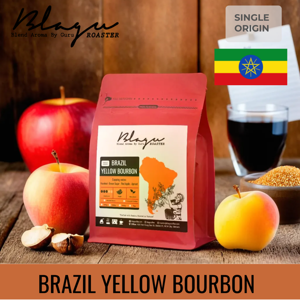 Cà Phê Blagu Hạt Đã Rang, Brazil Yellow Bourbon - Medium Roast - 250g