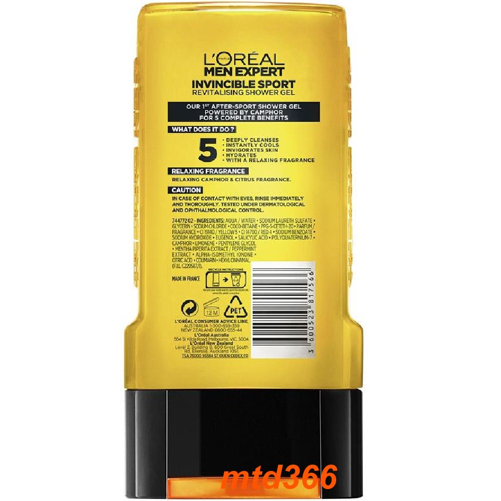 Gel Tắm Nam Loreal 300ml Hydra Energetic Men Expert