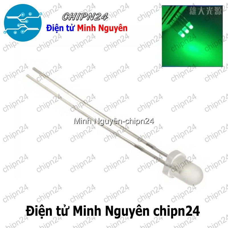 [50 con] (TK19) Led 3mm Đục màu Xanh Lá - HH000497