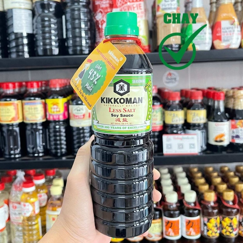 Nước Tương Kikkoman Ít Muối 600ML – Không Chất Bảo Quản – Vị Ngon Nhật Bản