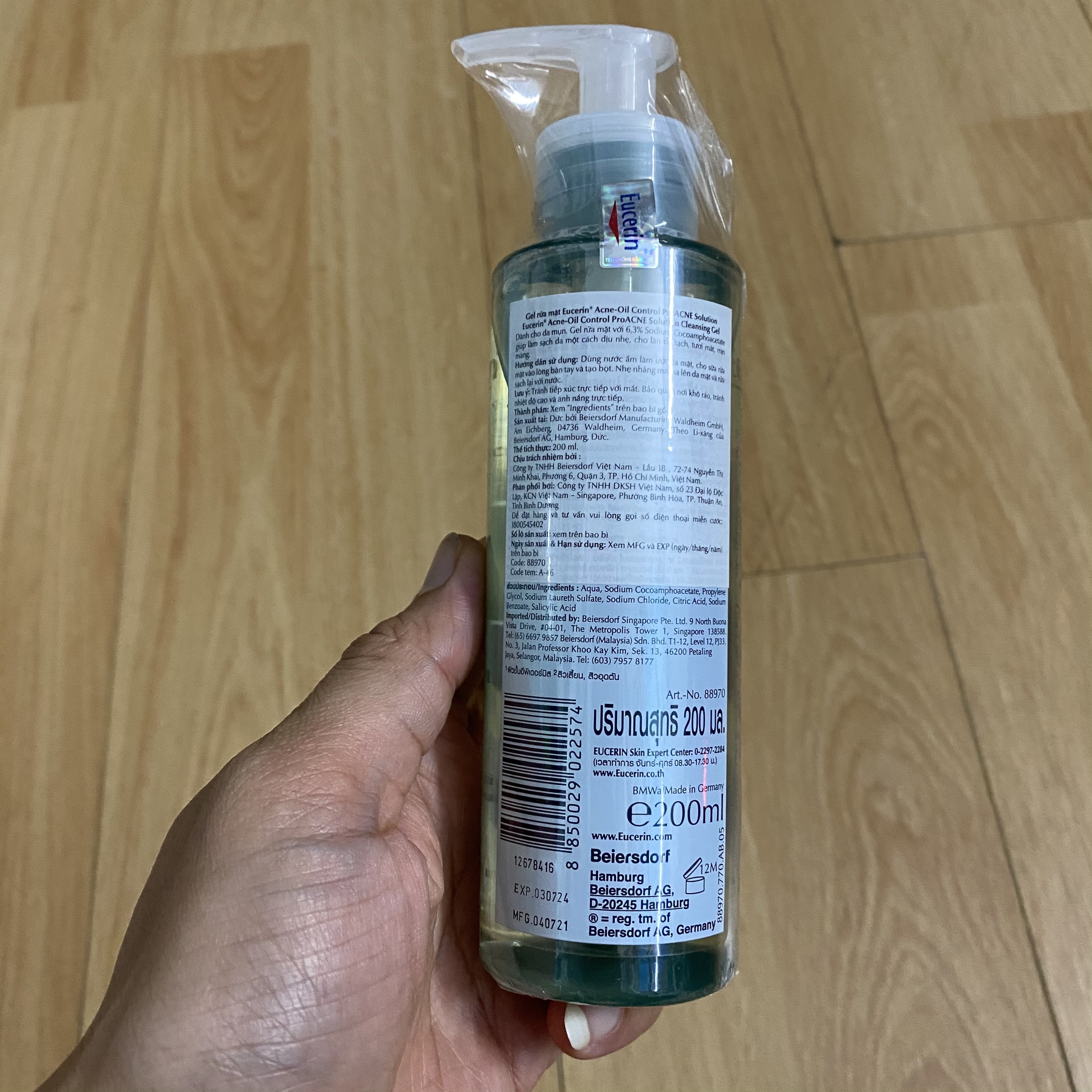 Gel rửa mặt dành cho da nhờn mụn Eucerin Pro Acne Cleansing Gel 200ml