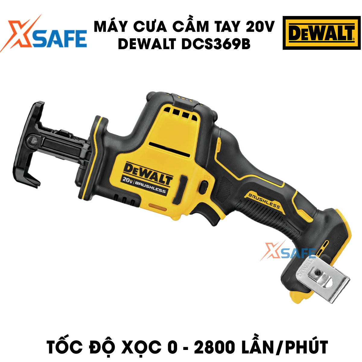 Sawing Machine Portable 20V Max DeWalt DCS369B code DCS369M1. Sawing Machine handheld battery DeWalt Động brushless motor, machine residential pittong wireless compact LED work lamp,-product genuine xsafe