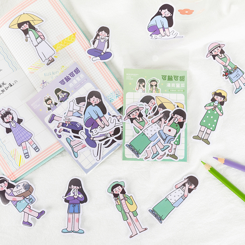 [HCM]16 sticker bé gái trang trí dễ thương (Hàng có sẵn)