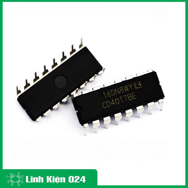 CD4017, IC đếm thập phân CD4017 chân cắm DIP16 / chân dán SOP16
