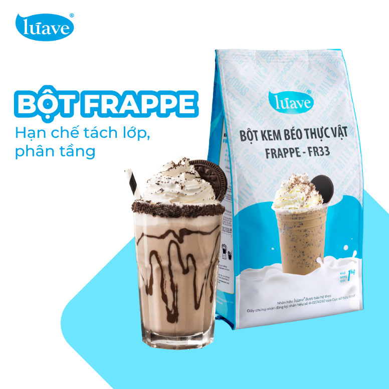 Bột Đá Xay Frappe FR33 LÚAVE 1kg (Bột Frappe, Bột mix chống tách lớp, phân tầng)