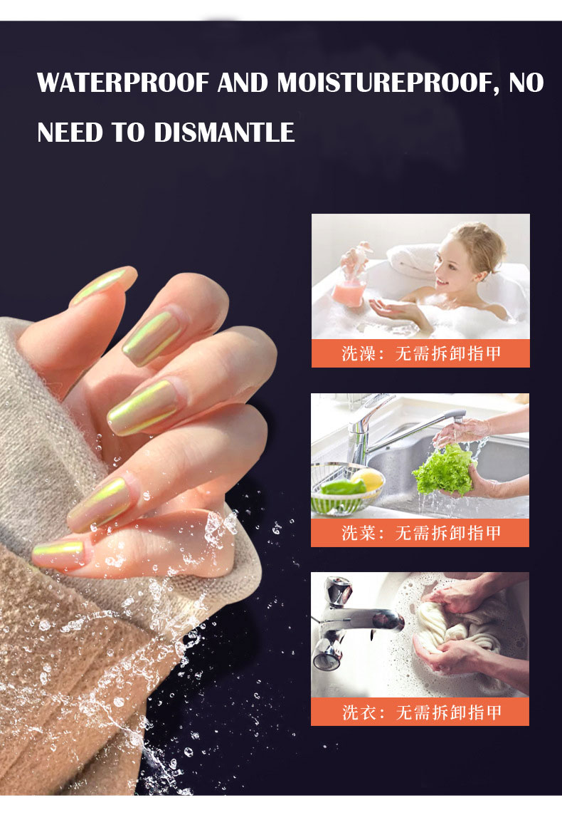 Silicone Double Sided Nail Glue-24 Nail Tips, 6 sizes