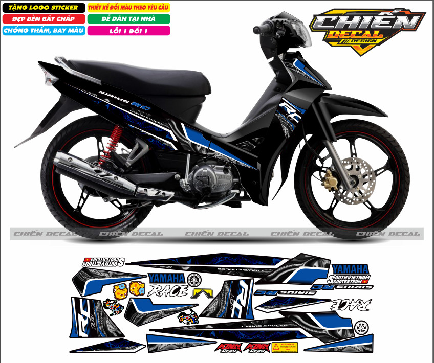 Tem rời sirius 110cc 50cc RC mẫu mới 2023 nhiều mẫu lựa chọn