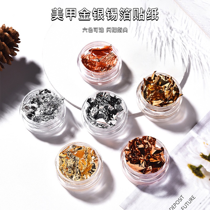 Giấy nhún, giấy vàng bạc trang trí móng tay