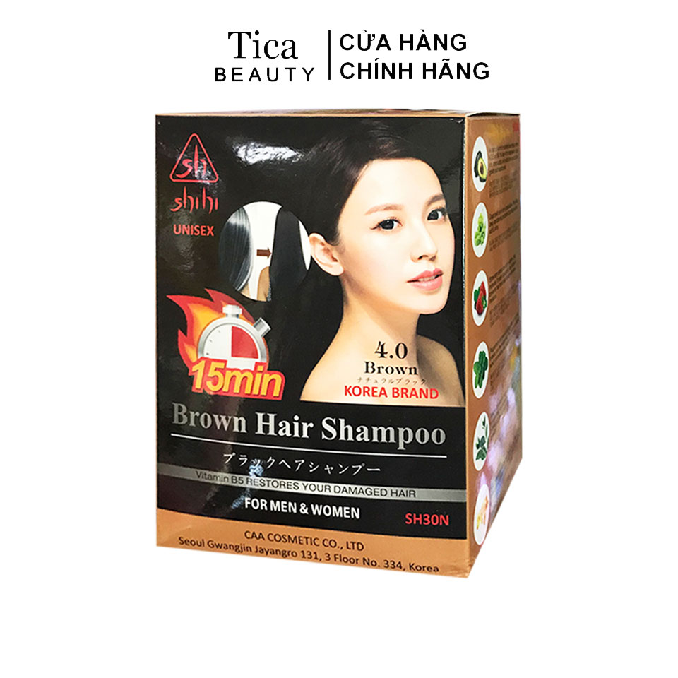 Dầu Gội Nhuộm Tóc Phủ Bạc MÀU ĐEN- NÂU Shihi Hàn Quốc 300ml